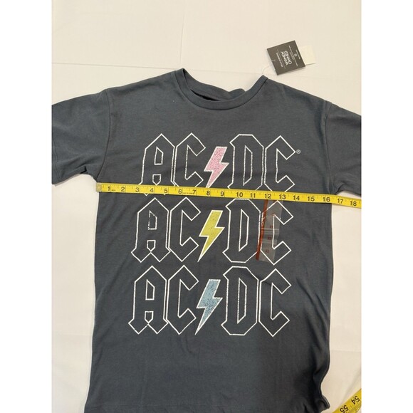 AC/DC Graphic T-Shirt XS Gray Lightning Bolts Grayson Threads Women’s Rock Tee - Picture 6 of 6